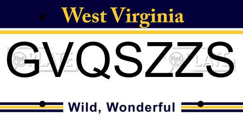 GVQSZZS West Virginia License Plate