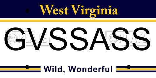 GVSSASS West Virginia License Plate