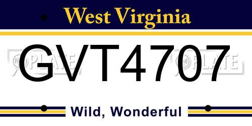 GVT4707 West Virginia License Plate