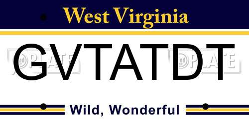 GVTATDT West Virginia License Plate