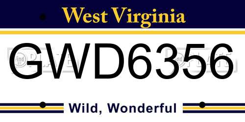 GWD6356 West Virginia License Plate