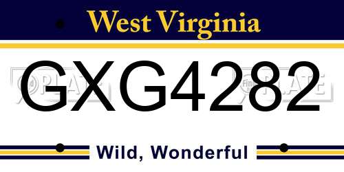 GXG4282 West Virginia License Plate