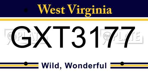 GXT3177 West Virginia License Plate