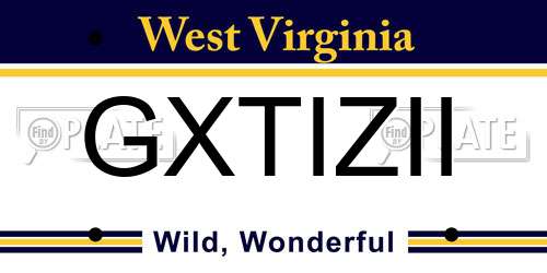 GXTIZII West Virginia License Plate
