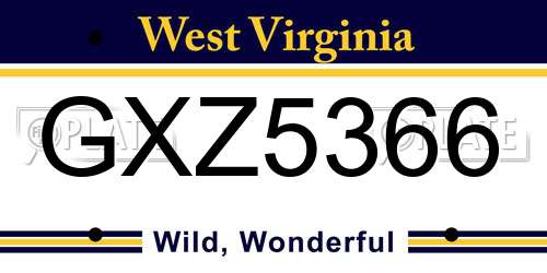 GXZ5366 West Virginia License Plate