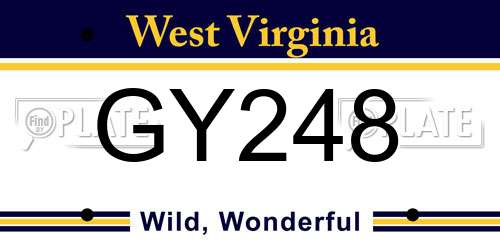 GY248 West Virginia License Plate