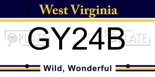 GY24B West Virginia License Plate