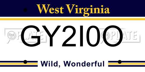 GY2I0O West Virginia License Plate