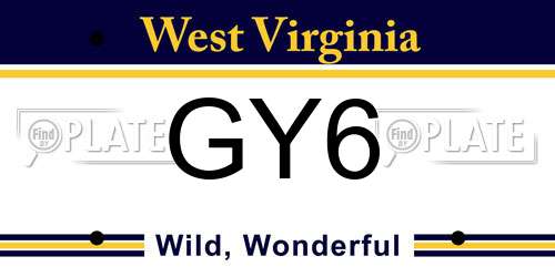 GY6 West Virginia License Plate