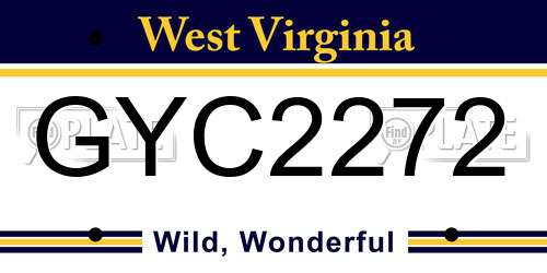 GYC2272 West Virginia License Plate