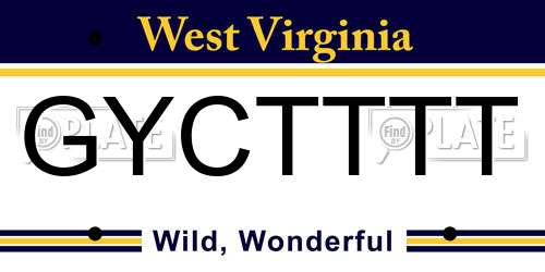 GYCTTTT West Virginia License Plate