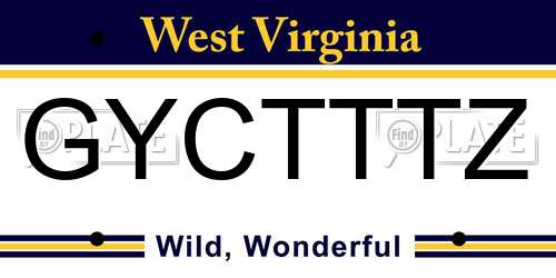 GYCTTTZ West Virginia License Plate
