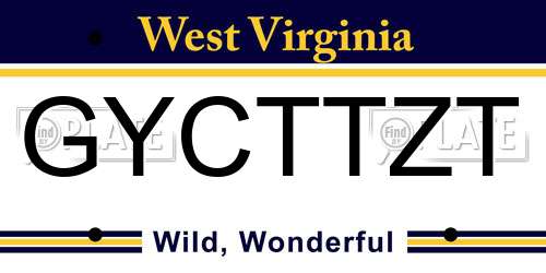 GYCTTZT West Virginia License Plate