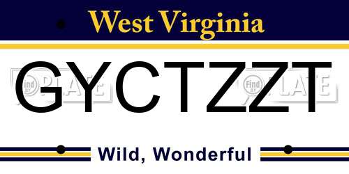 GYCTZZT West Virginia License Plate