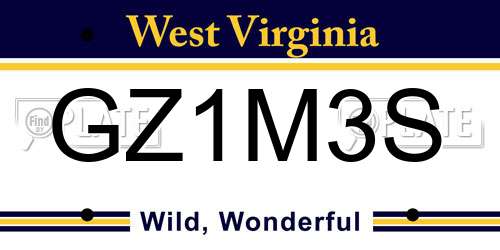 GZ1M3S West Virginia License Plate