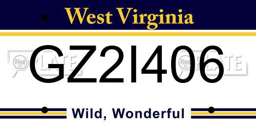 GZ2I406 West Virginia License Plate