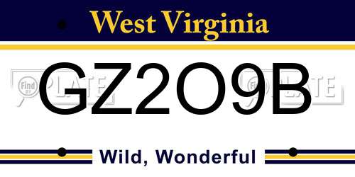 GZ2O9B West Virginia License Plate
