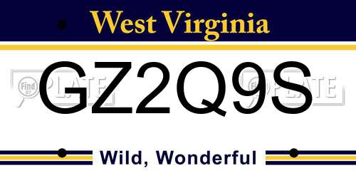 GZ2Q9S West Virginia License Plate