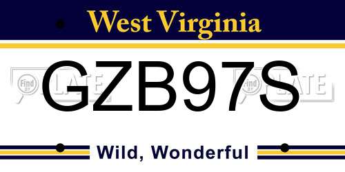 GZB97S West Virginia License Plate