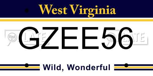 GZEE56 West Virginia License Plate