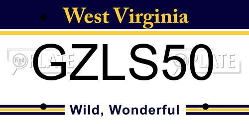 GZLS50 West Virginia License Plate