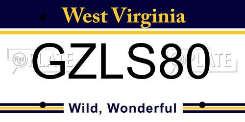 GZLS80 West Virginia License Plate