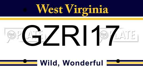 GZRI17 West Virginia License Plate