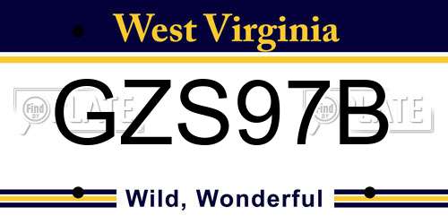 GZS97B West Virginia License Plate