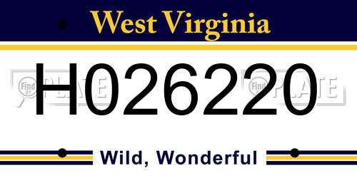 H026220 West Virginia License Plate