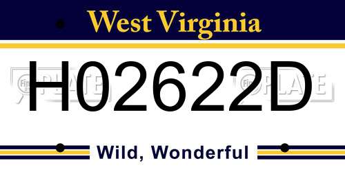H02622D West Virginia License Plate