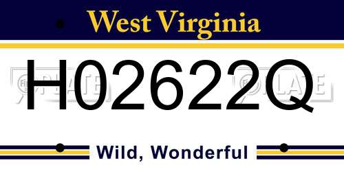 H02622Q West Virginia License Plate