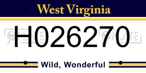 H026270 West Virginia License Plate