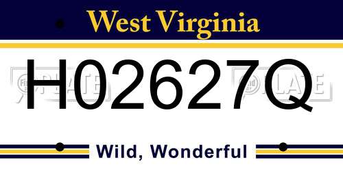 H02627Q West Virginia License Plate