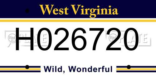 H026720 West Virginia License Plate