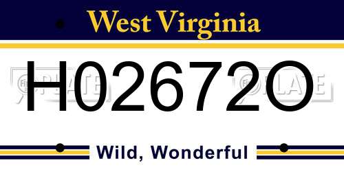 H02672O West Virginia License Plate