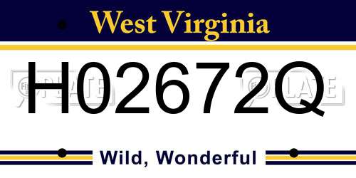 H02672Q West Virginia License Plate