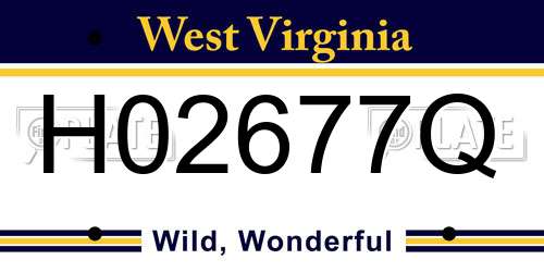 H02677Q West Virginia License Plate