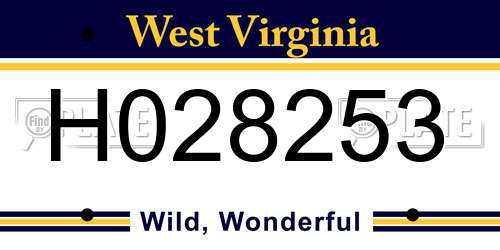H028253 West Virginia License Plate