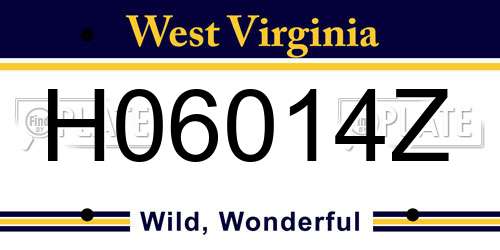 H06014Z West Virginia License Plate