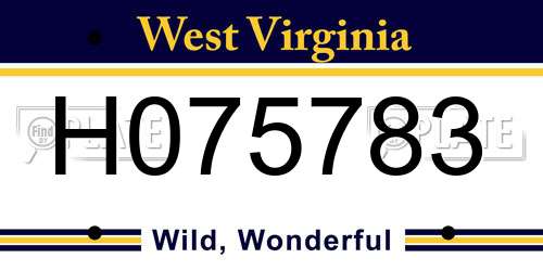 H075783 West Virginia License Plate