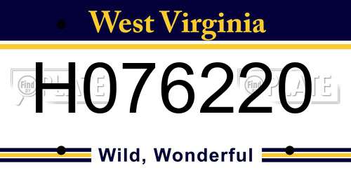 H076220 West Virginia License Plate
