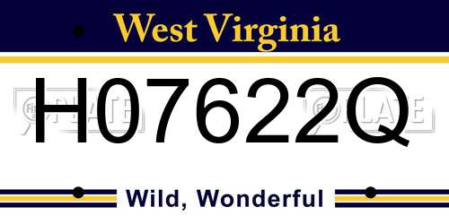 H07622Q West Virginia License Plate
