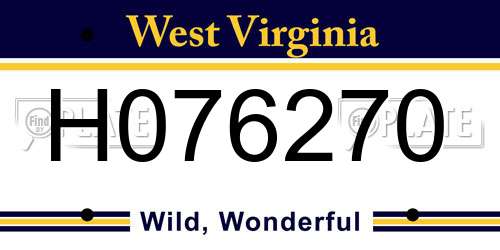 H076270 West Virginia License Plate
