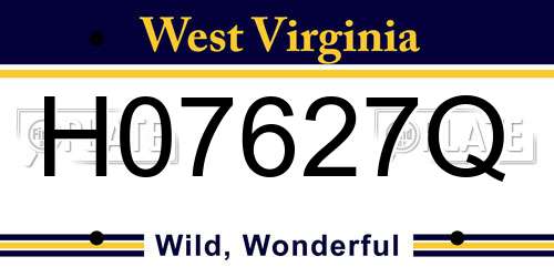 H07627Q West Virginia License Plate