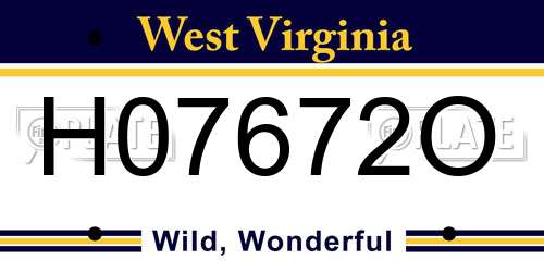 H07672O West Virginia License Plate