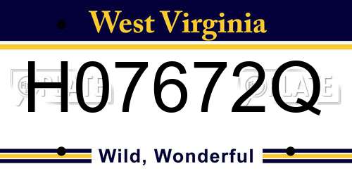 H07672Q West Virginia License Plate