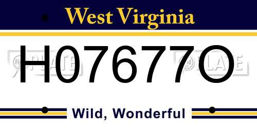 H07677O West Virginia License Plate
