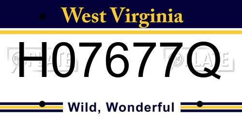 H07677Q West Virginia License Plate