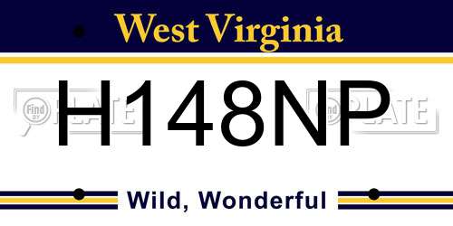 H148NP West Virginia License Plate