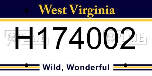 H174002 West Virginia License Plate